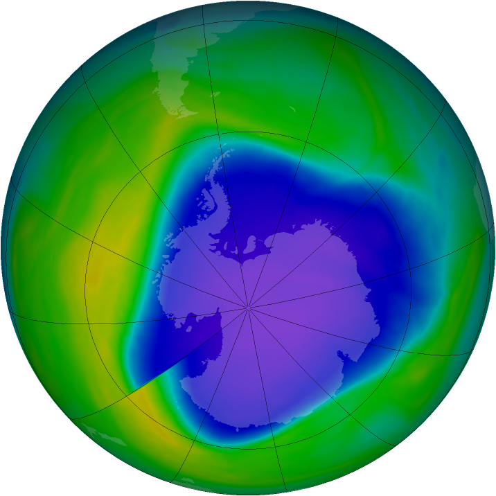 Antarctic ozone map for 05 November 2006